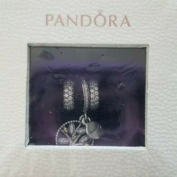 AUTHENTIC PANDORA Sterling Silver Sparkling Family tree gift set Pandora TR10957 - Picture 2 of 9